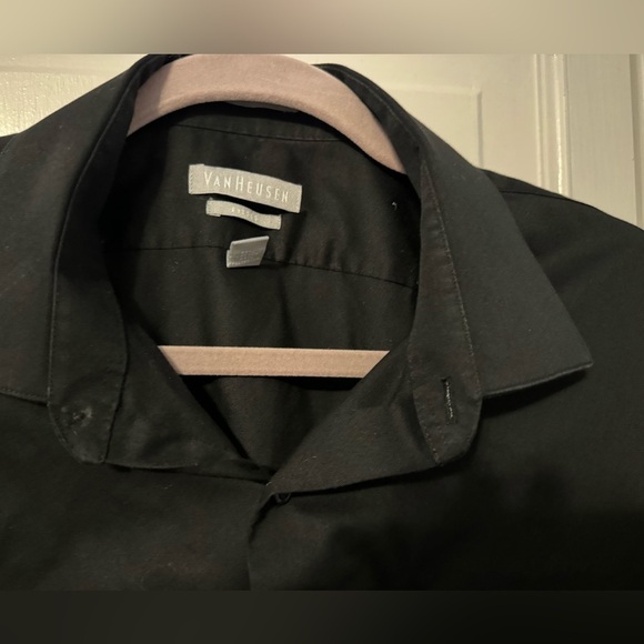 Men’s Black Fitted Ribbed Premium Dress Shirt. Stylish Sleek. Size 16‎ 1/2 34/35 - Picture 8 of 9